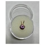 AMETHYST IN 14K GOLD SETTING