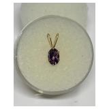 AMETHYST PENDANT IN 14K GOLD SETTING .22 GRAMS