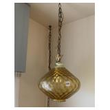MCM AMBER GLASS HANGING LAMP