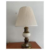 25" H BRASS AND PORCELAIN