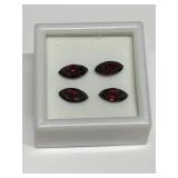 FOUR MARQUIS SHAPE MOZAMBIQUE GARNET STONES