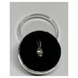 WHITE ZIRCON IN 14K GOLD SETTING