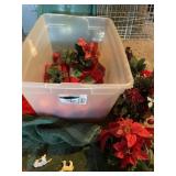 CHRISTMAS NATIVITY FIGURES, FLOWERS, CANDLES,