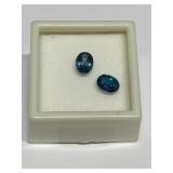 PAIR OF BLUE STONE 8X6MM