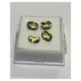 FOUR LIGHT GREEN OVAL 9X7MM POLISHED STONES 1.40
