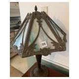 SLAG GLASS LAMP ONE BROKEN PANEL