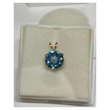 SWISS BLUE TOPAZ 1.34CT PENDANT IN 14K GOLD