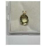 YELLOW QUARTZ 2.60CT PENDANT IN 14K GOLD SETTING