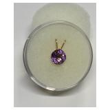 AMETHYST PENDANT IN 14K GOLD SETTING .34 GRAMS