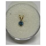 SWISS BLUE TOPAZ 0.29CT PENDANT IN 14K GOLD