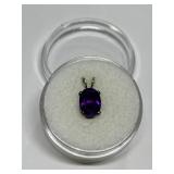 AMETHYST IN STERLING SILVER SETTING