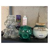 GARFIELD BANK, PLASTIC PIGGY BANK, ASHES OF