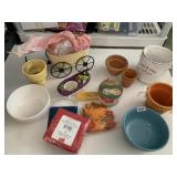 PLANTERS AND CART, CUTE PUMPKIN PLANTER, LEAVES