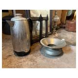 ROUNDED TOP MIRROR, CANDLE HOLDERS, LAMP,