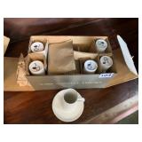 SCHMID PORCELAIN DEMITASSE SET, 6 CUPS/SAUCERS IN