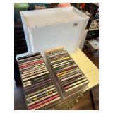 CD ORGANIZER WITH CDS INCLUDING BEATLES, CELTIC