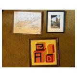 FRAMED MAP OF LONG ISLAND, NEEDLEPOINT BABY