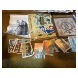 EMBROIDERED BABY INFO, POST CARDS, PRINTS, EMPTY