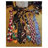 NOVELTY TIES INCLUDING TAZ, HALLOWEEN AND LOONEY