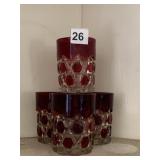 4 RUBY FLASH JUICE GLASSES