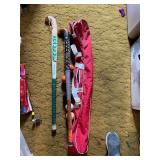 GIRLS FIELD HOCKEY STICKS, BALLS, CARRY BAG