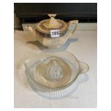 GLASS JUICER, ROYAL IVORY "MINERVA" TEAPOT