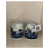 DELFT SALT AND PEPPER SHAKERS
