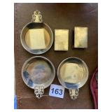 STERLING DISHES AND 2 MATCH HOLDERS 2.44 OZT