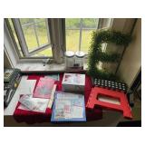 LETTER E, STEP STOOL, STAMP COLLECTING, SIZZIX