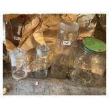 GLASS SPECIMEN JARS, 2 SMALL ONES HAVE STOPPERS