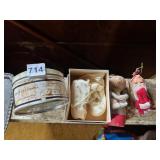 KNEE HUGGER SANTA, BABY SHOES, CAN A LITE CANDLE