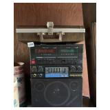 DUAL CASSETTE RADIO W/ SPEAKER, CASSETTES