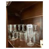 HOLLY WINE GLASSES AND CRYSTAL CHAMPAGNE GLASSES
