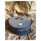 FAVORITE PIQUA WARE CAMP POT WITH LID AND HANDLE