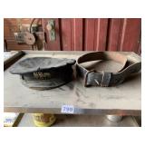 1818 VINTAGE POLICE HAT AS FOUND & BELT