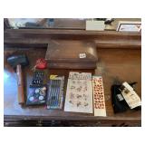 WOODEN TRINKET BOX MALLET SPINNER AND PENS