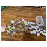 PLASTIC TUB WITH JEWELRY MAKING SUPPLIES
