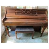 CONSOLE UPRIGHT PIANO W/ BENCH KIMBALL PIANO
