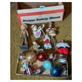 GLASS BULB ORNAMENTS AND OTHERS