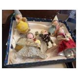 VINTAGE PUTZ ELF PINECONE CENTER WOOD HEAD JAPAN