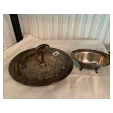 COMMUNITY PLATE NUT BOWL AND SILVER PLATE TIDBIT