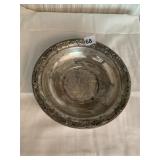 10" STERLING SILVER BOWL WILD ROSE