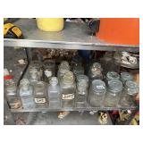 PHARMACEUTICAL JARS W/ GLASS LABELS, BALL JARS W/