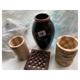 WOODEN UTENSIL HOLDERS, WOODEN TRIVET, PIER 1