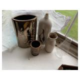 VASES, GLASS SHADE, PENGUIN BOTTLE