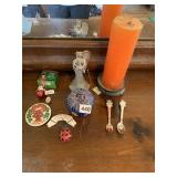 CERAMIC TRINKET BOX POTTERY GLASS ANGEL CANDLE