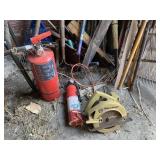 FIRE EXTINGUISHER, LAWN TOOLS ETC.