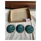 ART NOUVEAU GLAZED CERAMICS 3 PIECES