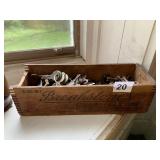 WOOD BREAKSTONES BOX FILLED WITH KEYS