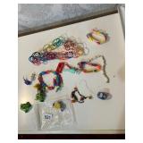 JELLY BRACELETS, DREIDEL EARRINGS, PLASTIC CHARM